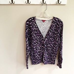 Merona - purple cheetah cardigan